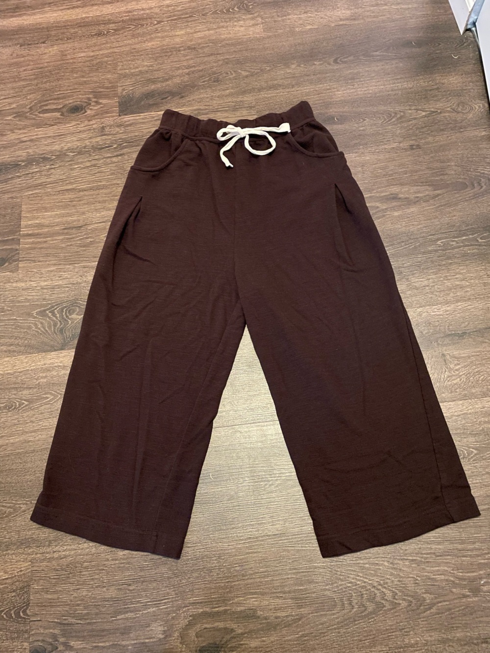 Free people free-est textured cropped wide leg lounge pants size small